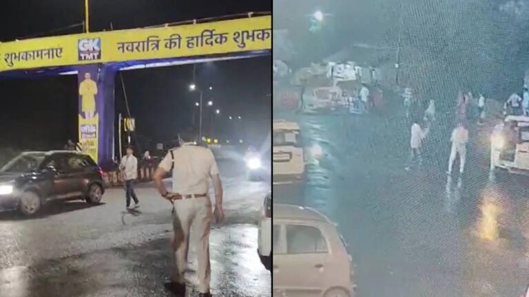 बीच सड़क पर युवक ने मचाया आतंक, पुलिसकर्मी पर डंडे से किया हमला